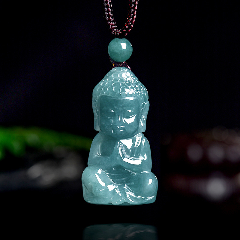 Necklace Pendant - Collier Pendentif Bouddha Bébé en Jade