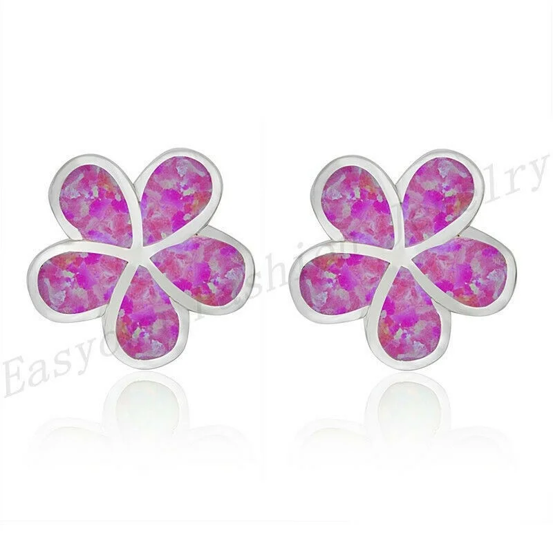 Opal Earrings Dangle - Boucles d'oreilles en argent pour femmes,