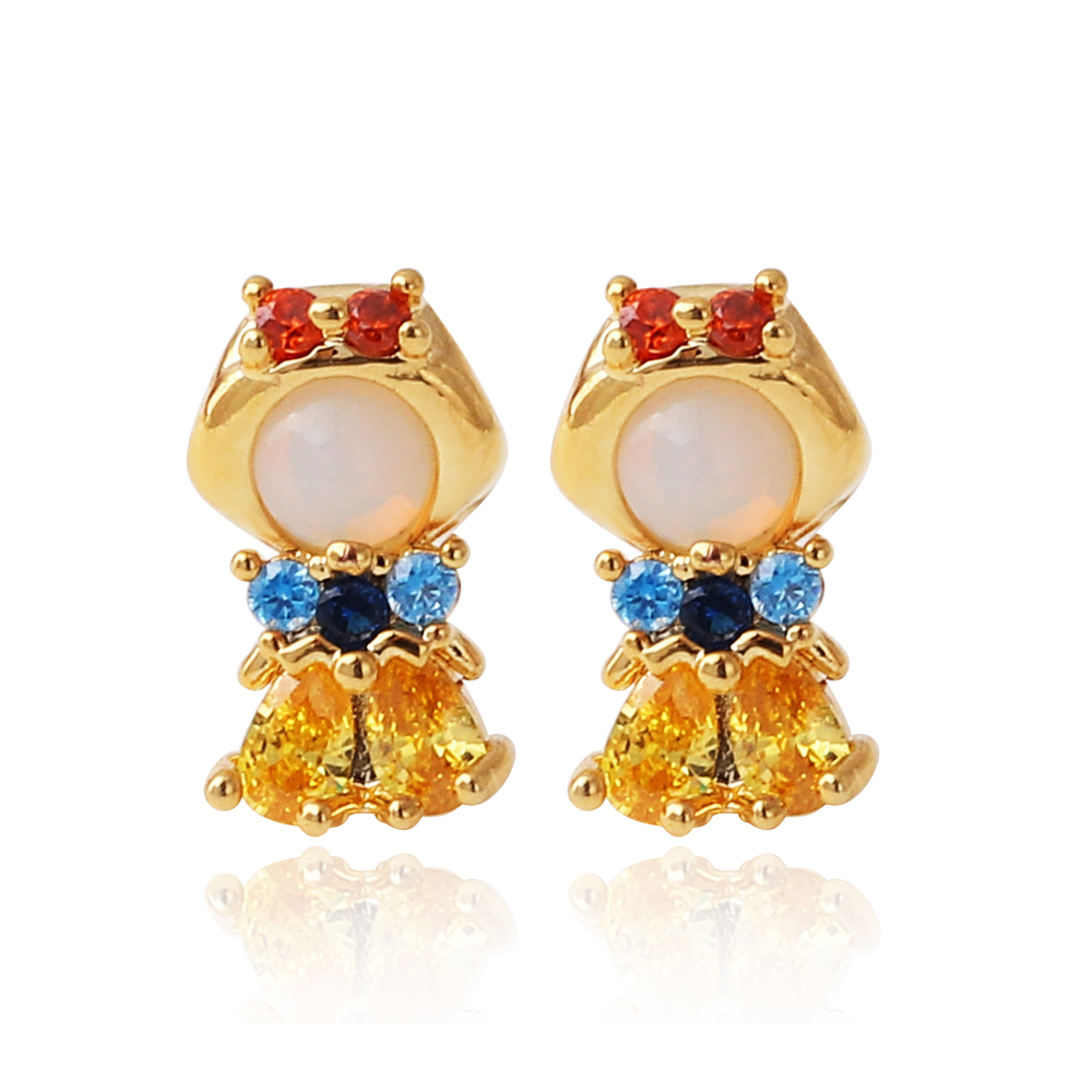 Opal Earrings Dangle - Boucles d'oreilles princesse en cristal rose