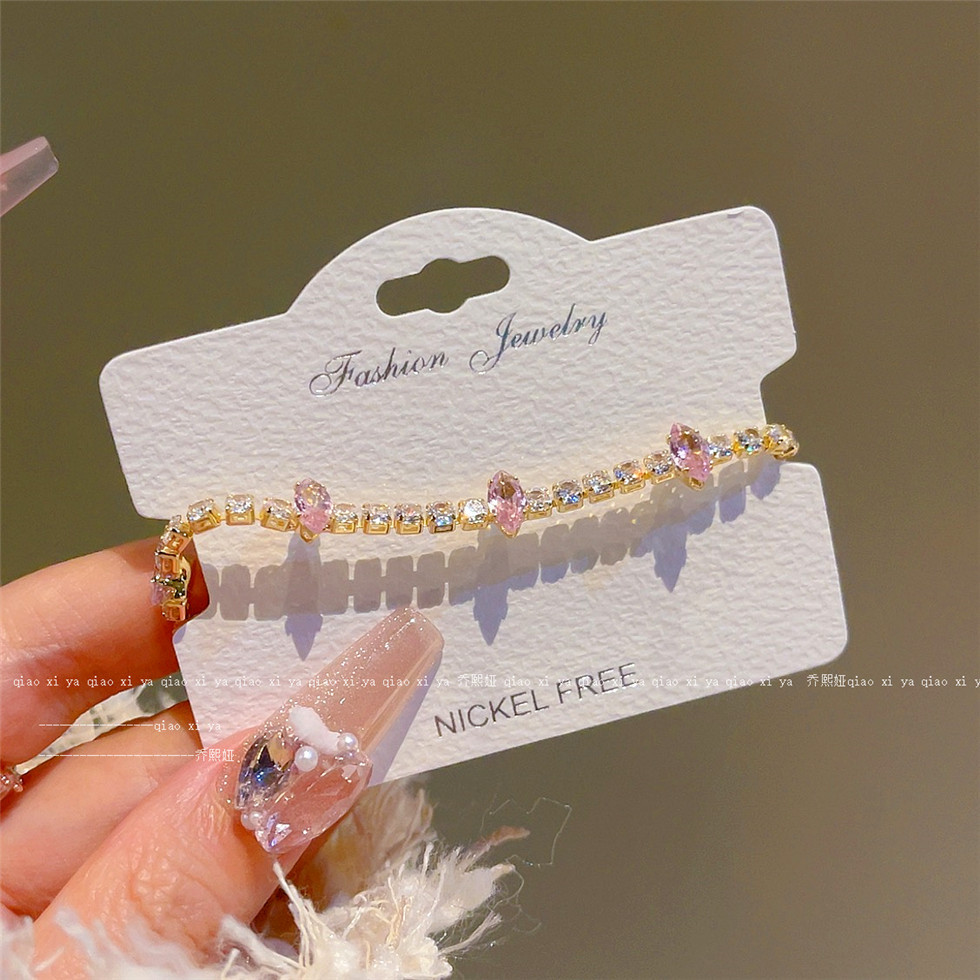 Best Jewelry Watches - Bracelets en Zircon rose entièrement en