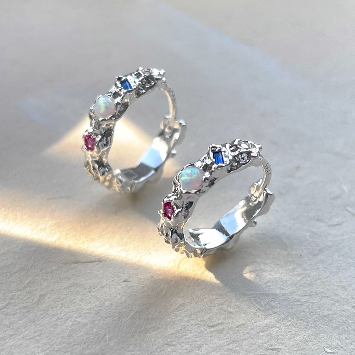 Opal Earrings Dangle - Boucles d'oreilles en argent Sterling 925