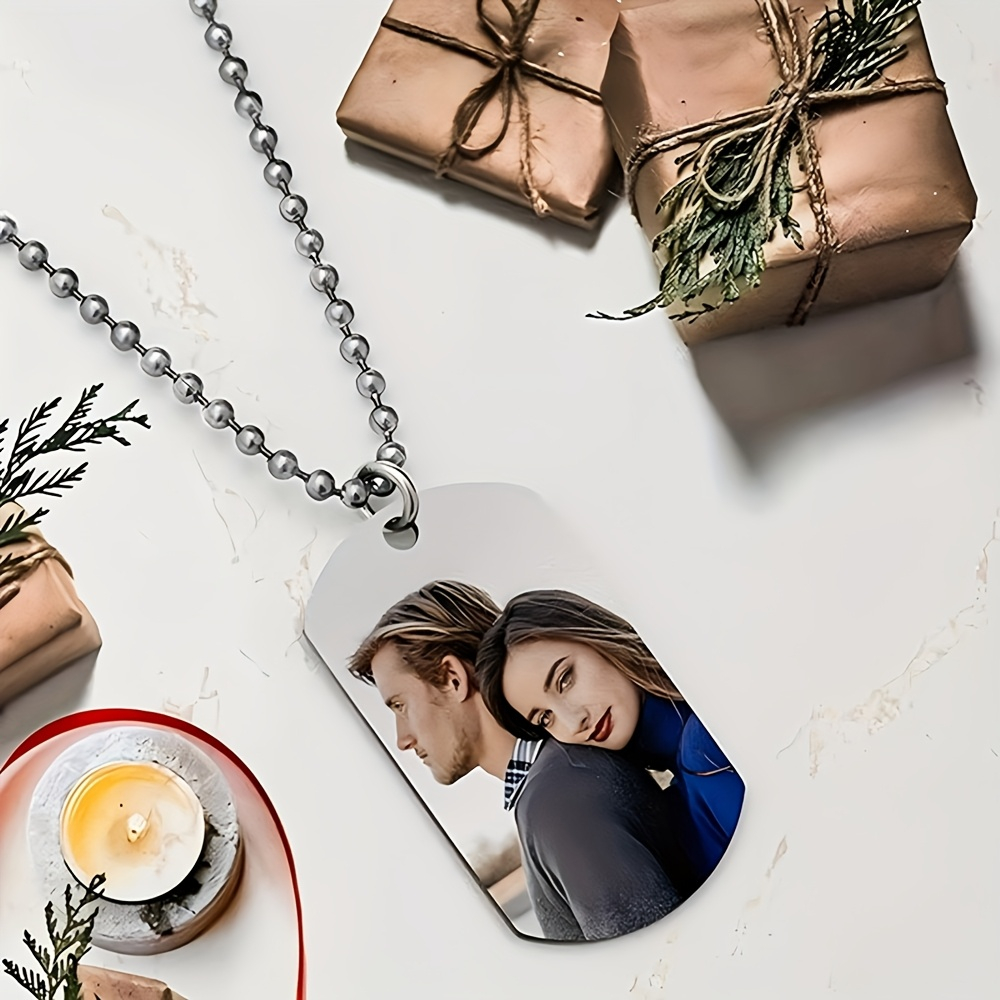 Mens Dog Tag Necklace - Collier pendentif personnalisé pour homme, collier