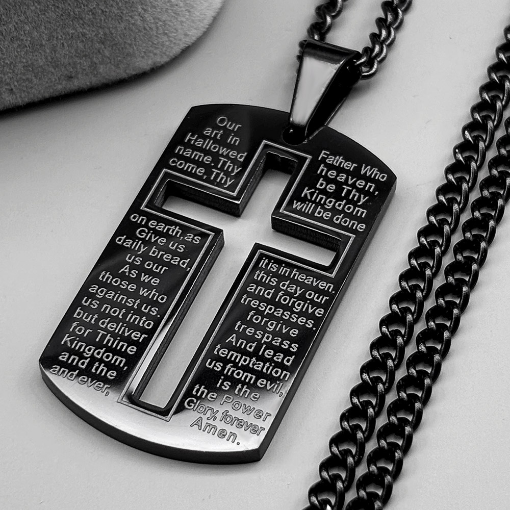 Collier avec pendentif croix b - Mens Dog Tag Necklace avis et prix