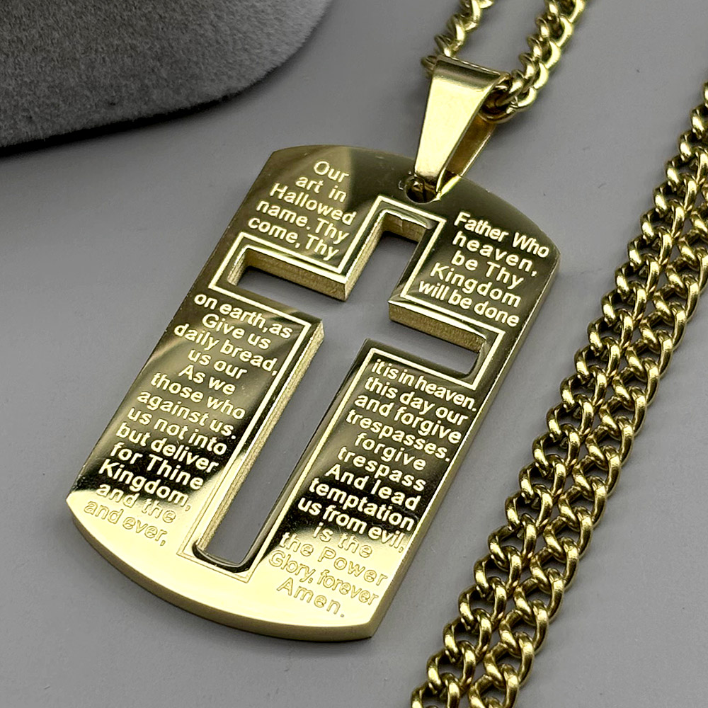 Collier avec pendentif croix b - Mens Dog Tag Necklace avis et prix