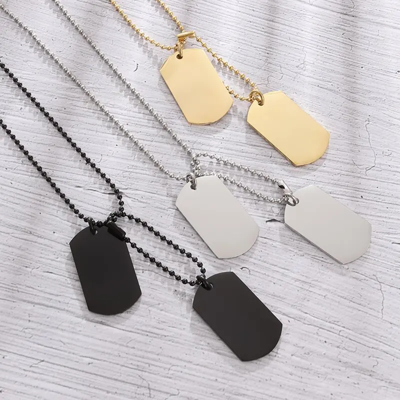 Collier Simple en acier inoxyd - Mens Dog Tag Necklace avis et prix