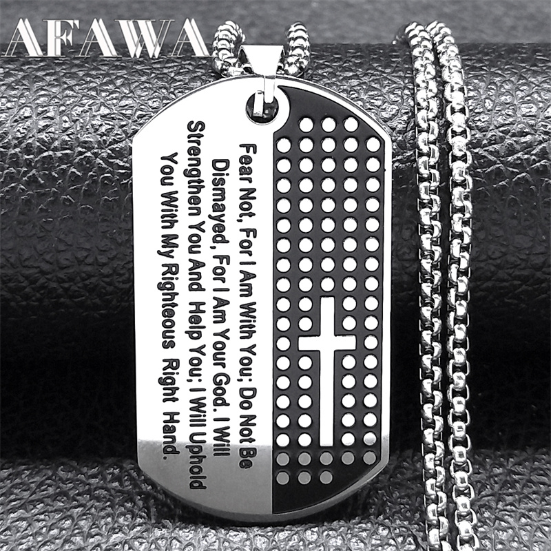 Collier croix chrétienne pour  - Mens Dog Tag Necklace avis et prix