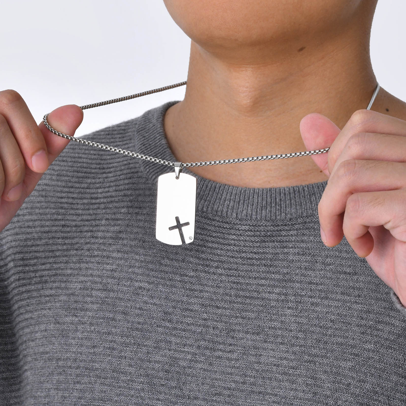 Mprainbow-Collier avec croix l - Mens Dog Tag Necklace avis et prix
