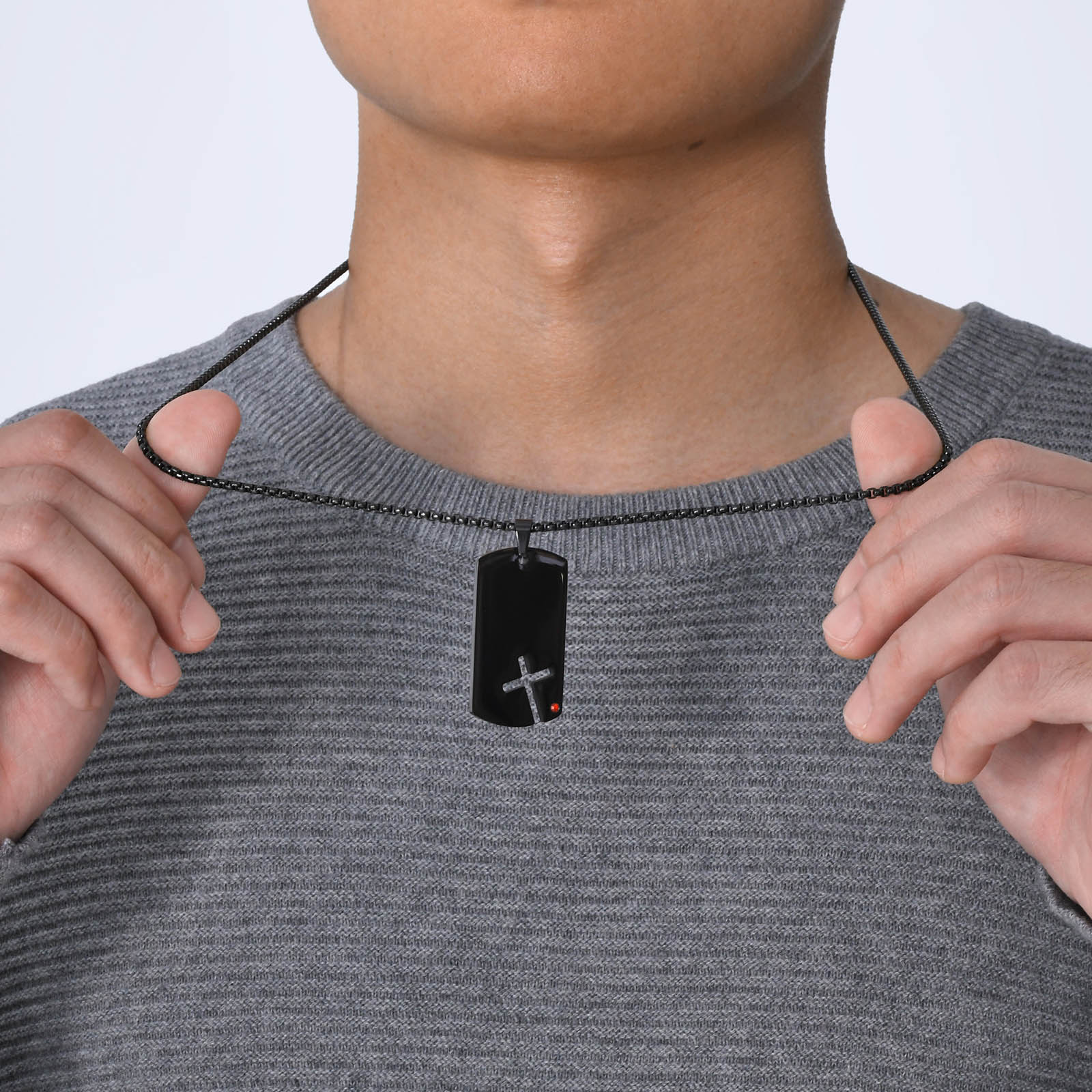 Mprainbow-Collier avec croix l - Mens Dog Tag Necklace avis et prix