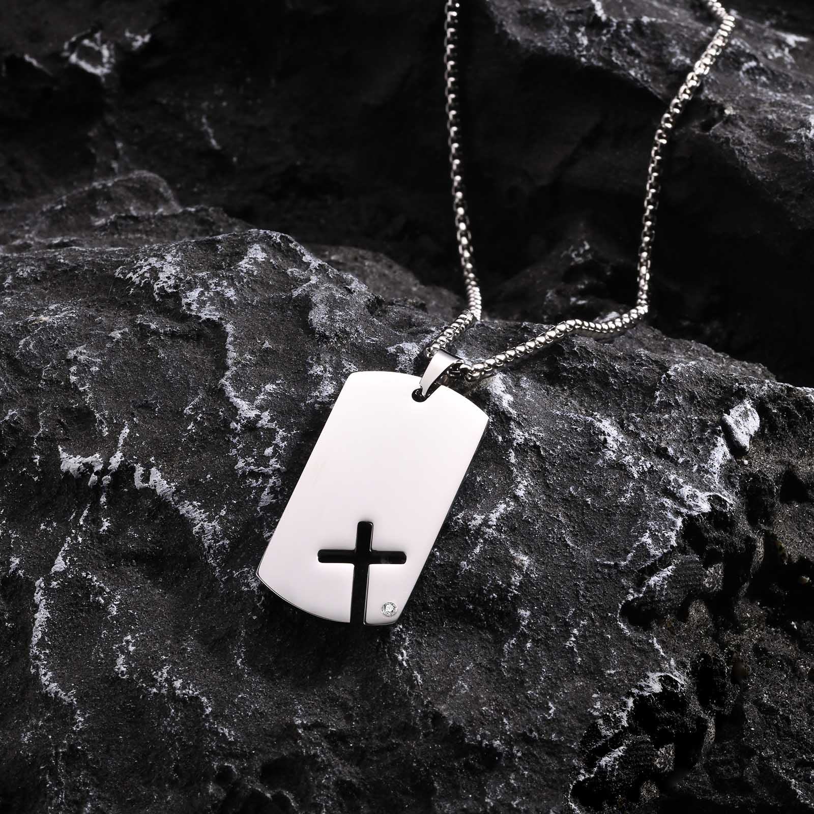 Mprainbow-Collier avec croix l - Mens Dog Tag Necklace avis et prix