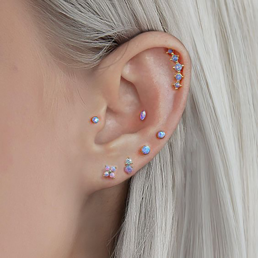 1PC acier inoxydable opale fle - Opal Earrings Dangle avis et prix