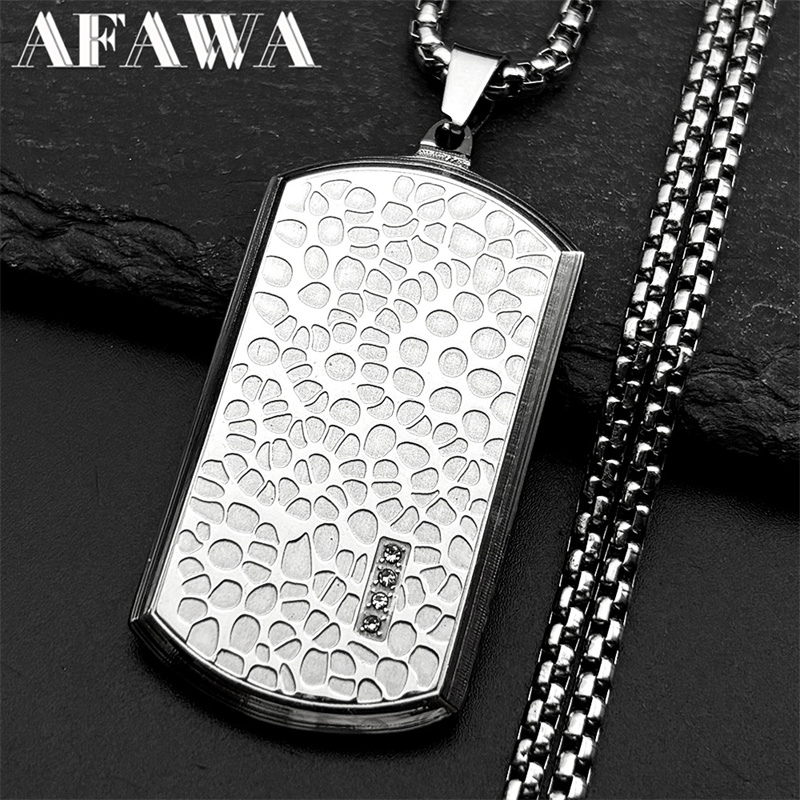 Collier rétro en acier inoxyda - Mens Dog Tag Necklace avis et prix